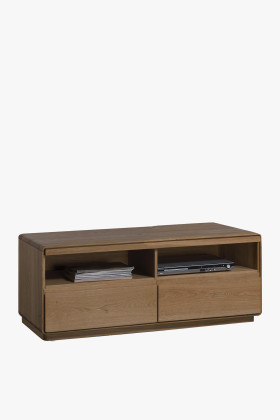 Luxus tömörfa TV-szekrény égetett tölgy színben, minimalista design